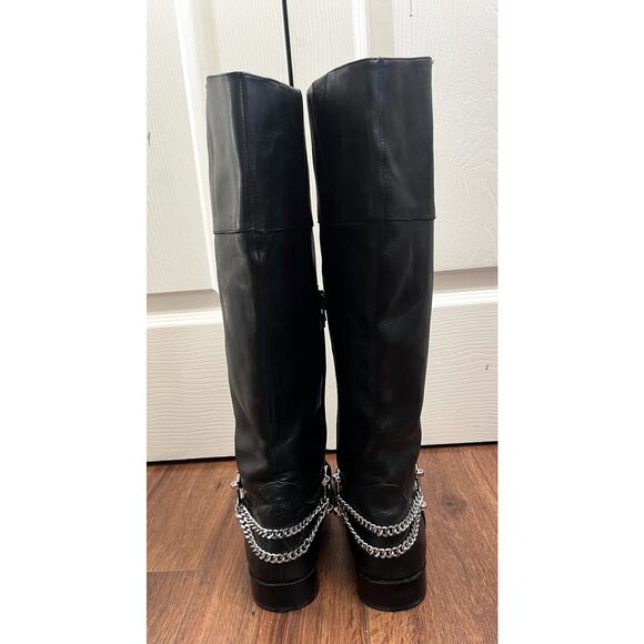 RALPH LAUREN Jacqui Black leather D-Ring Harness Tall Equestrian Boots - Picture 4 of 12